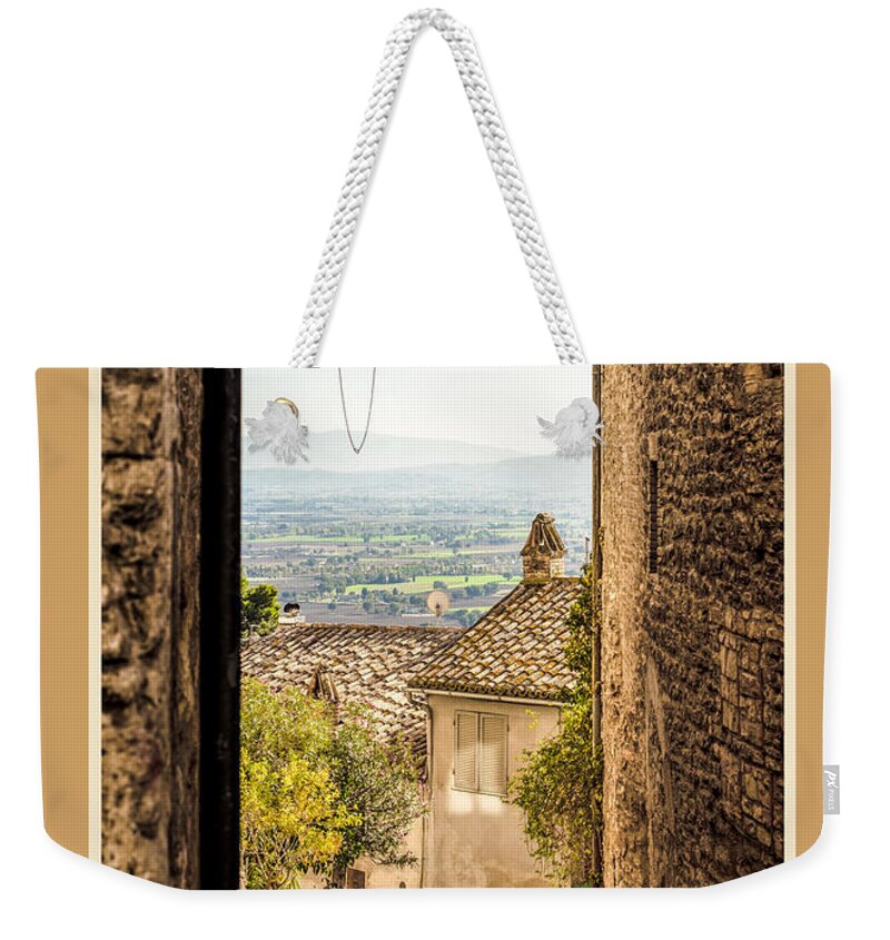 German Weekender Tote Bag featuring the photograph Schone Feiertage with Valley Outside Assisi by Prints of Italy