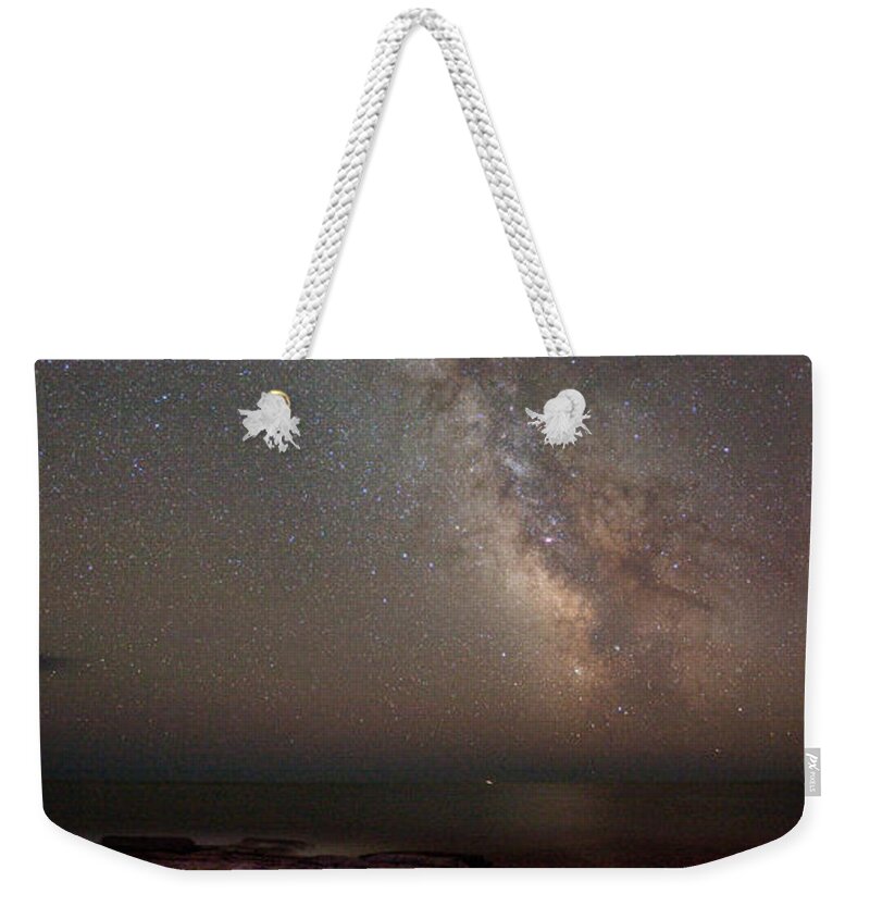 Schoodic Weekender Tote Bag featuring the photograph Schoodic Point Milky Way 6149 by Brent L Ander