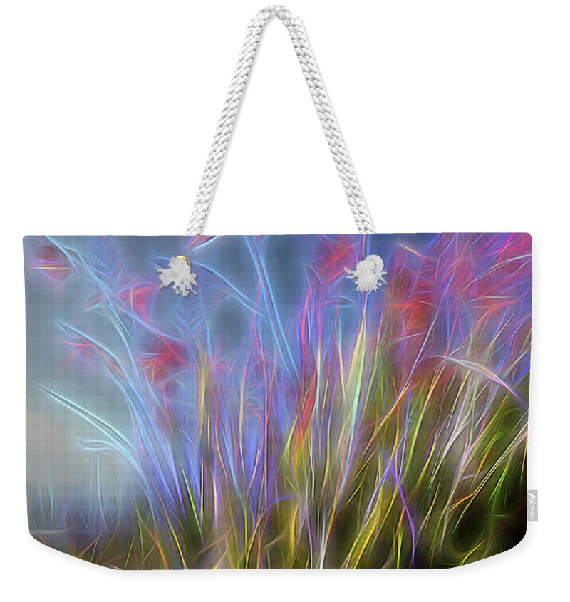 Nature Weekender Tote Bag featuring the digital art Coastal Wildflowers by William Horden
