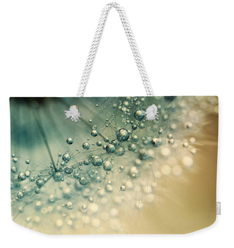 Dandelion Weekender Tote Bag featuring the photograph Sea Green Sparkles by Sharon Johnstone