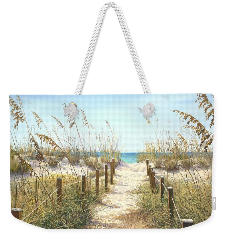 #faatoppicks Weekender Tote Bag featuring the painting Sea Oat Path by Laurie Snow Hein