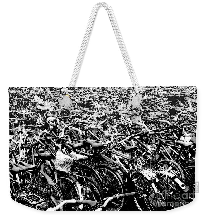 Bikes Weekender Tote Bag featuring the photograph Sea of Bicycles 3 by Joey Agbayani