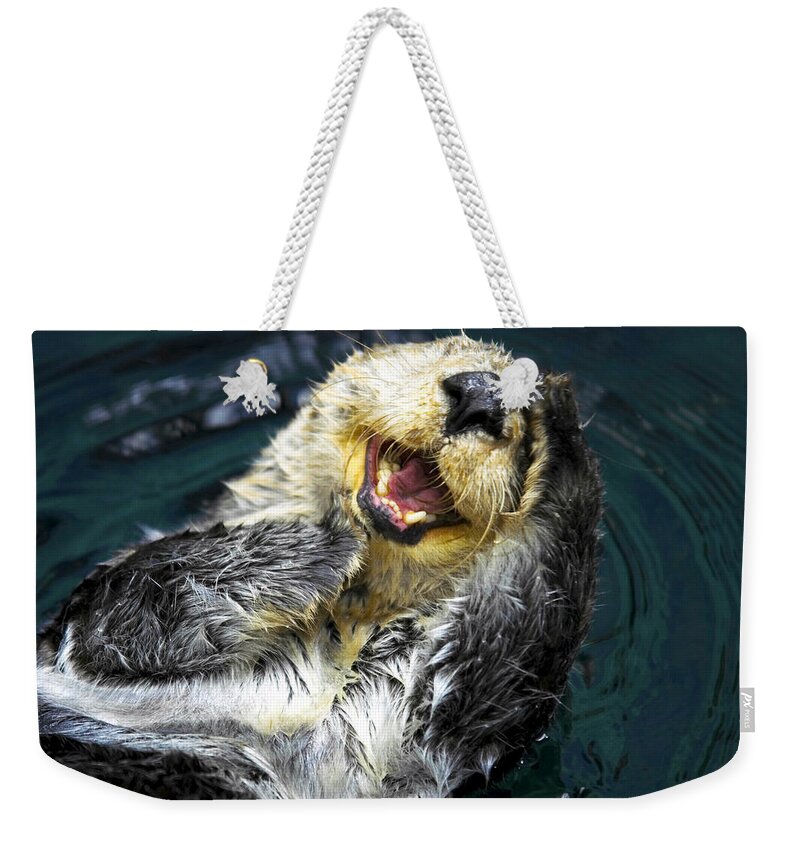 Sea Otter Weekender Tote Bag featuring the photograph Sea Otter by Fabrizio Troiani