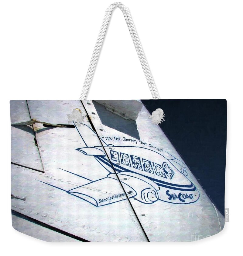 Airplane Weekender Tote Bag featuring the photograph Seacoast Airlines by Peggy Hughes