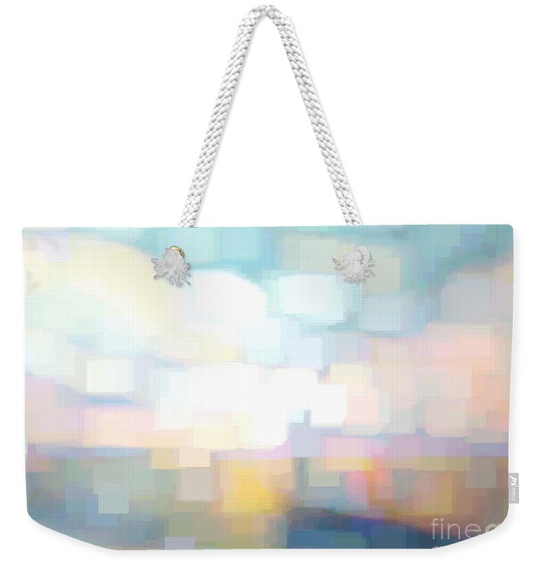 Abstract Weekender Tote Bag featuring the digital art Seascape Abstracted by Karen Francis
