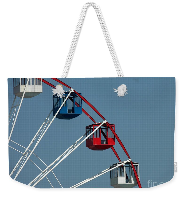 Landscape Weekender Tote Bag featuring the photograph Seaside's ferris wheel by Sami Martin