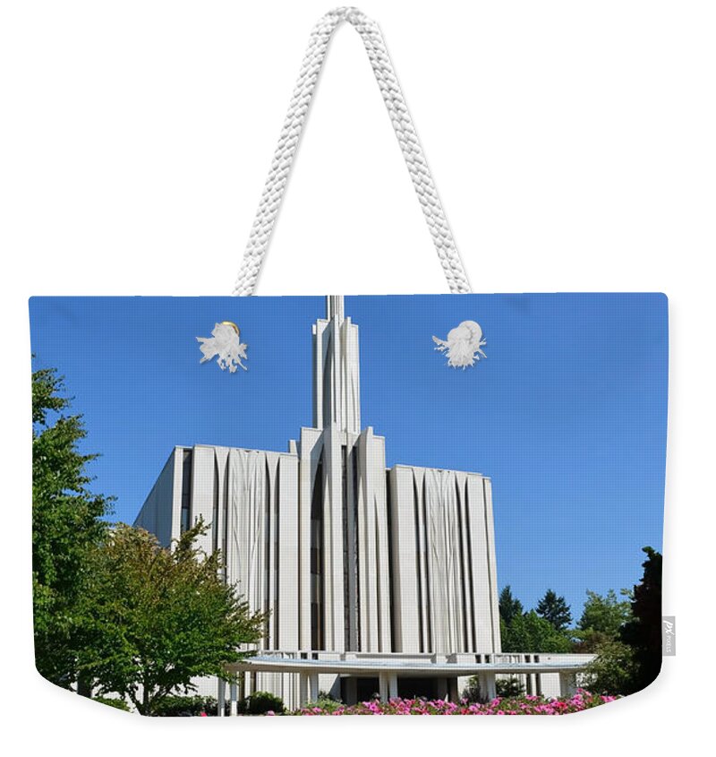 Seattle Weekender Tote Bag featuring the photograph Seattle Temple by Shanna Hyatt
