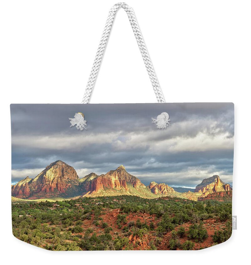 Scenics Weekender Tote Bag featuring the photograph Sedona, Arizona And Red Rocks Panorama by Picturelake