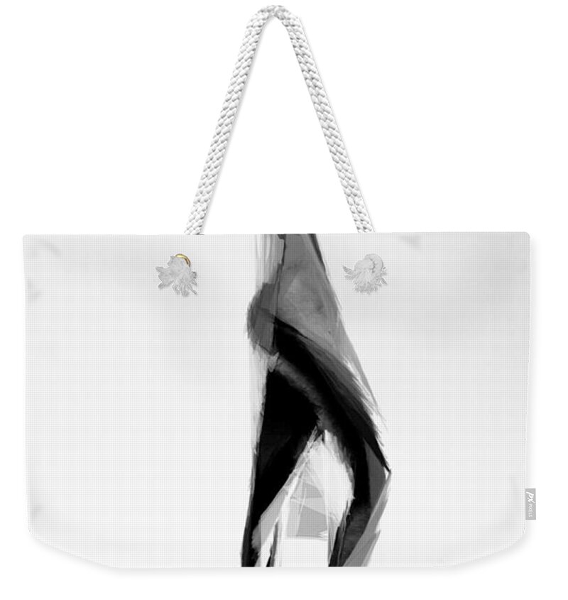 Black And White Weekender Tote Bag featuring the digital art Selfie I by Rafael Salazar