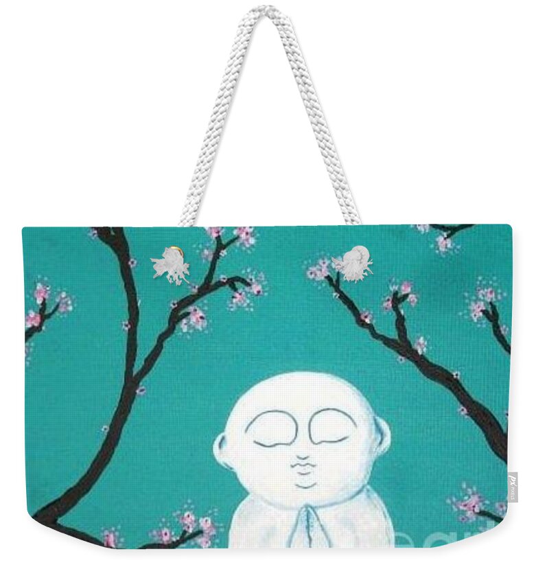 Buddha Weekender Tote Bag featuring the painting Serene Buddha by Denise Railey