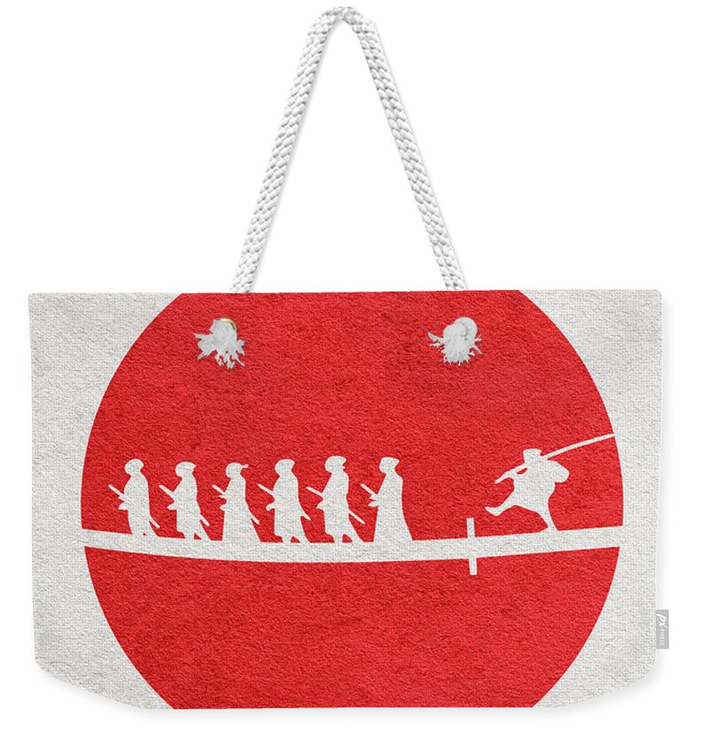 Seven Samurai Weekender Tote Bag featuring the digital art Seven Samurai by Inspirowl Design