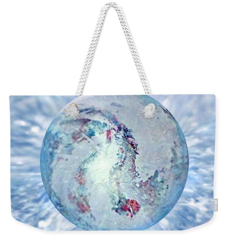 Winter Abstract Weekender Tote Bag featuring the painting Shades of Winter by Robin Moline