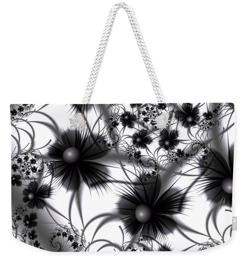 Flowers Weekender Tote Bag featuring the digital art Shadow Flowers by Kiki Art