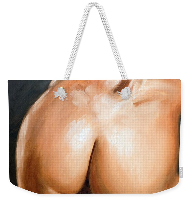 Erotic Weekender Tote Bag featuring the painting Shake your moneymaker by John Silver