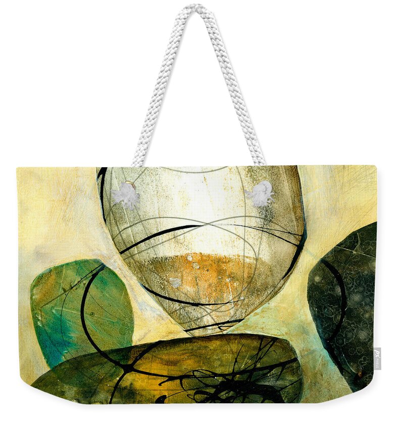 Jane Davies Weekender Tote Bag featuring the painting Shape 21 by Jane Davies