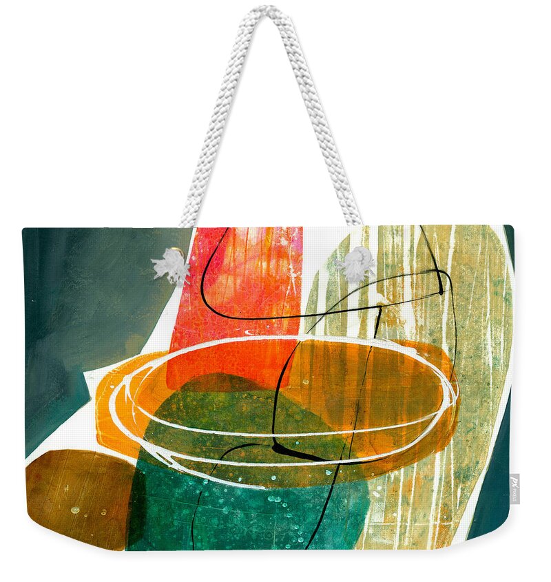 Jane Davies Weekender Tote Bag featuring the painting Shape 29 by Jane Davies
