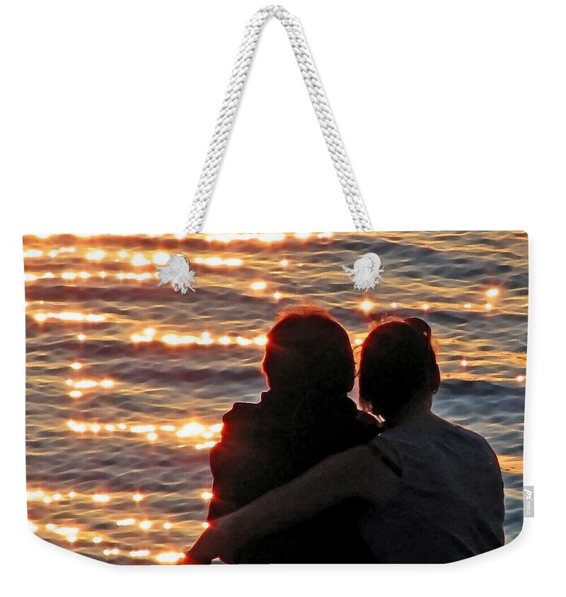 Square Crop Weekender Tote Bag featuring the photograph Sharing a Sunset Squared by Chris Anderson