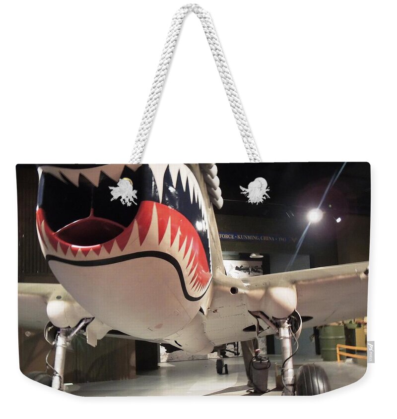 Wwii Weekender Tote Bag featuring the photograph Shark aircraft by Aaron Martens