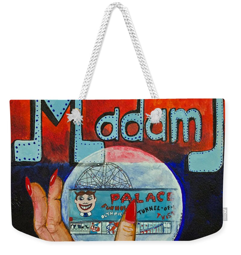 Asbury Park Weekender Tote Bag featuring the painting She Could Not Foretell by Patricia Arroyo