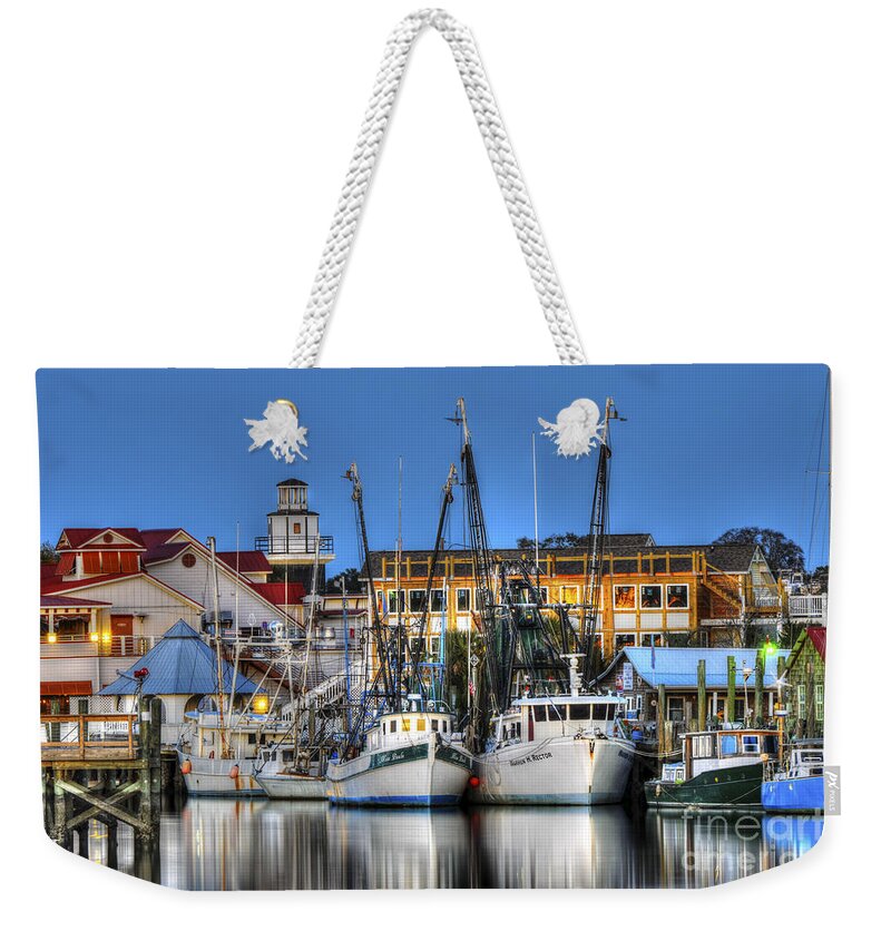 Shem Creek Weekender Tote Bag featuring the photograph Shem Creek by Dale Powell