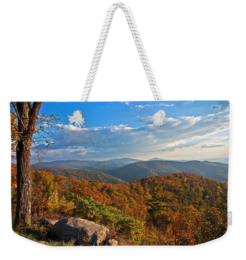 Shenandoah National Park Weekender Tote Bag featuring the photograph Shenandoah Autumn by Suzanne Stout