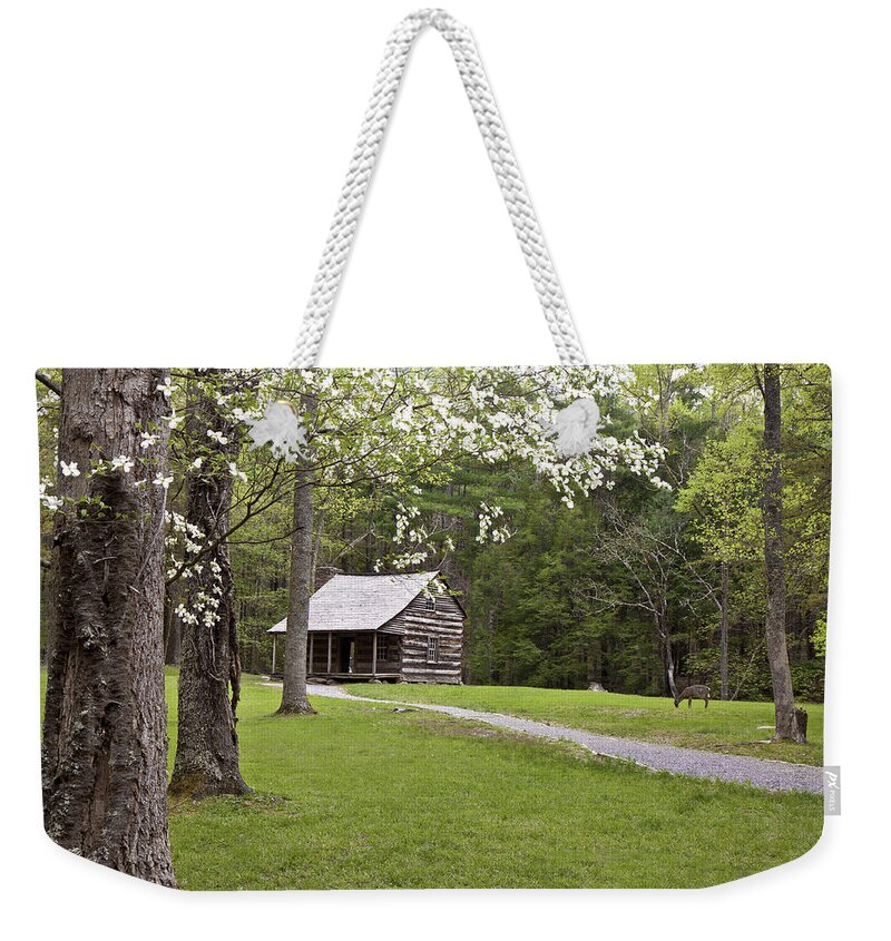 Shields Cabin Weekender Tote Bag featuring the photograph Shields' Place by Shari Jardina