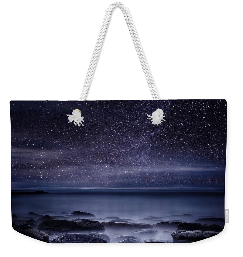 Night Weekender Tote Bag featuring the photograph Shining in darkness by Jorge Maia