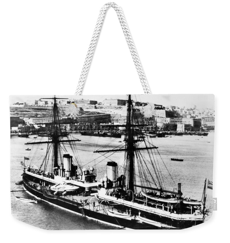1876 Weekender Tote Bag featuring the photograph Ships Hms 'inflexible by Granger