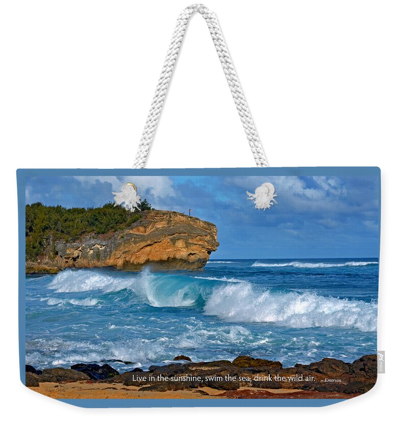 Ocean Weekender Tote Bag featuring the photograph Shipwreck Beach Shorebreaks 1 by Marie Hicks