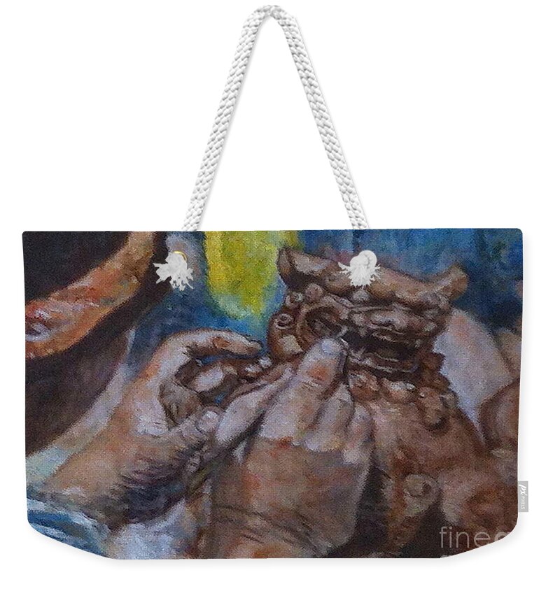 Print Weekender Tote Bag featuring the painting Shisa Dog by Joseph Mora