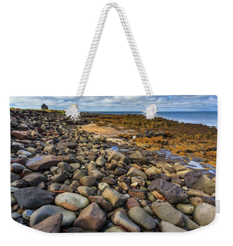 Tranquility Weekender Tote Bag featuring the photograph Shore Line Out Of Reykjavik by Gavriel Jecan