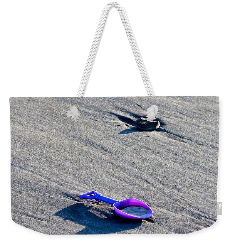 Maine Weekender Tote Bag featuring the photograph Pink Toy Spade by Steven Ralser