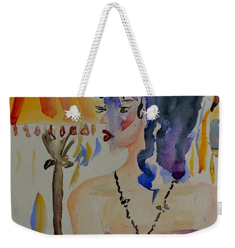 Figure Weekender Tote Bag featuring the painting Showgirl by Beverley Harper Tinsley