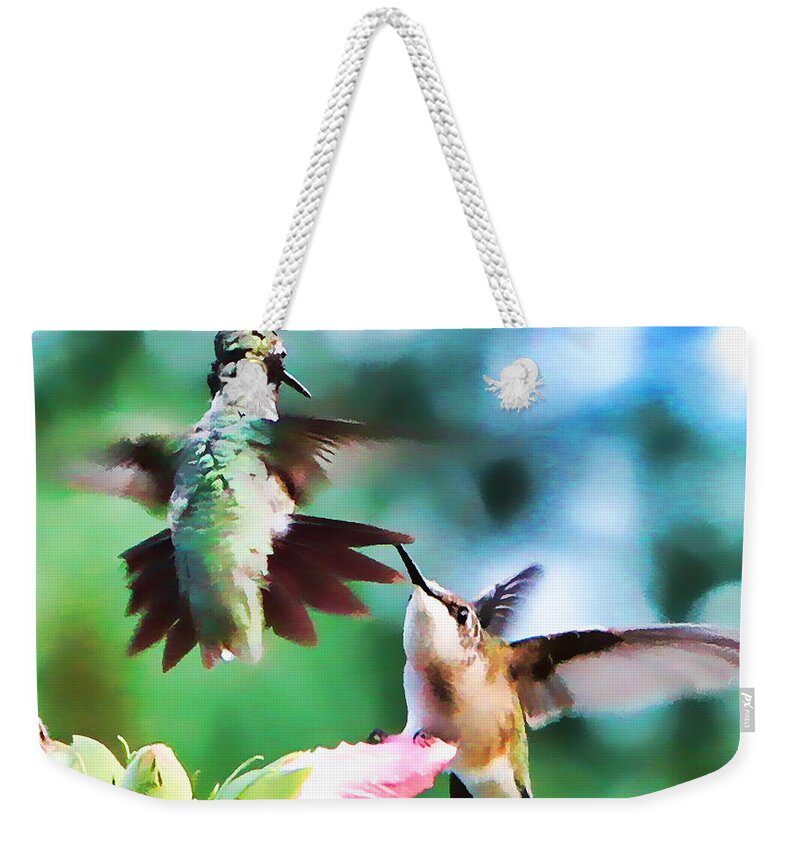 Hummingbird Weekender Tote Bag featuring the photograph Showing off by John Freidenberg