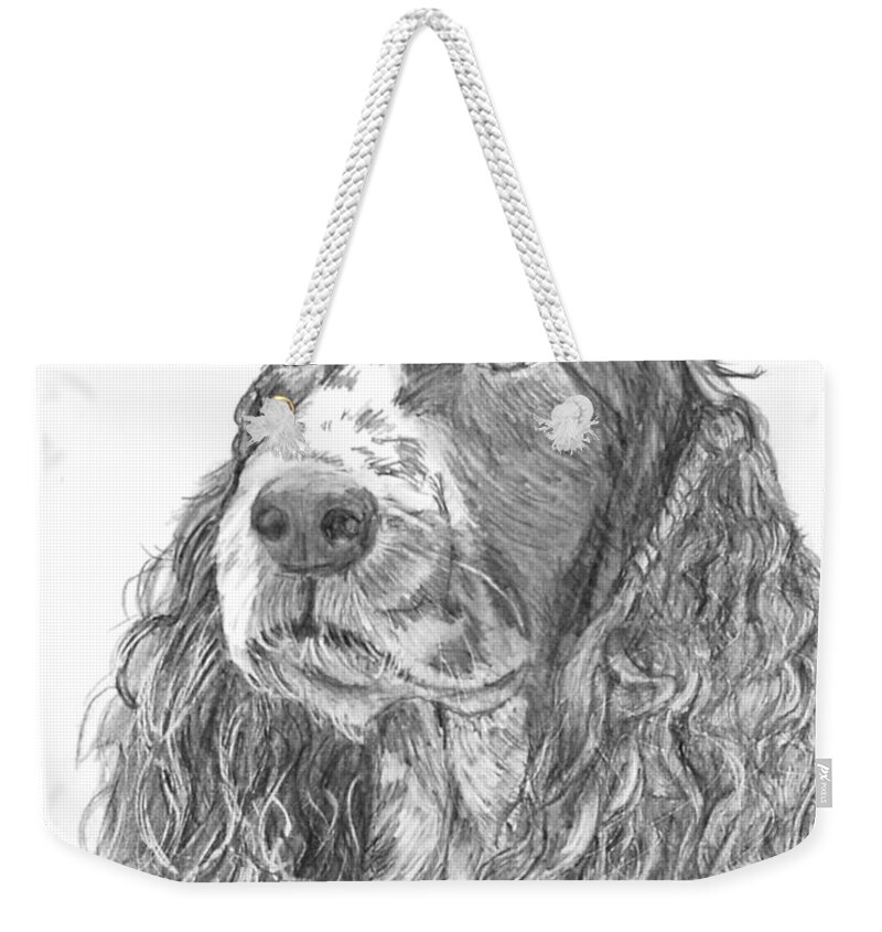 Dog Weekender Tote Bag featuring the drawing Sibley by Quwatha Valentine