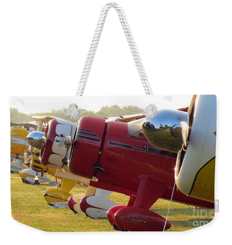 Planes Weekender Tote Bag featuring the photograph Side by Side. Oshkosh 2012 by Ausra Huntington nee Paulauskaite