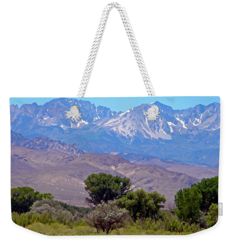 Sierra Weekender Tote Bag featuring the photograph Sierra Nevada Vista by Frank Wilson