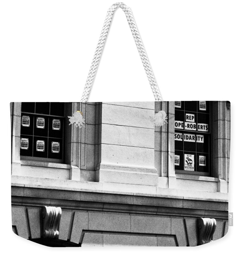 Brickwork Weekender Tote Bag featuring the photograph Signs of Solidarity by Christi Kraft