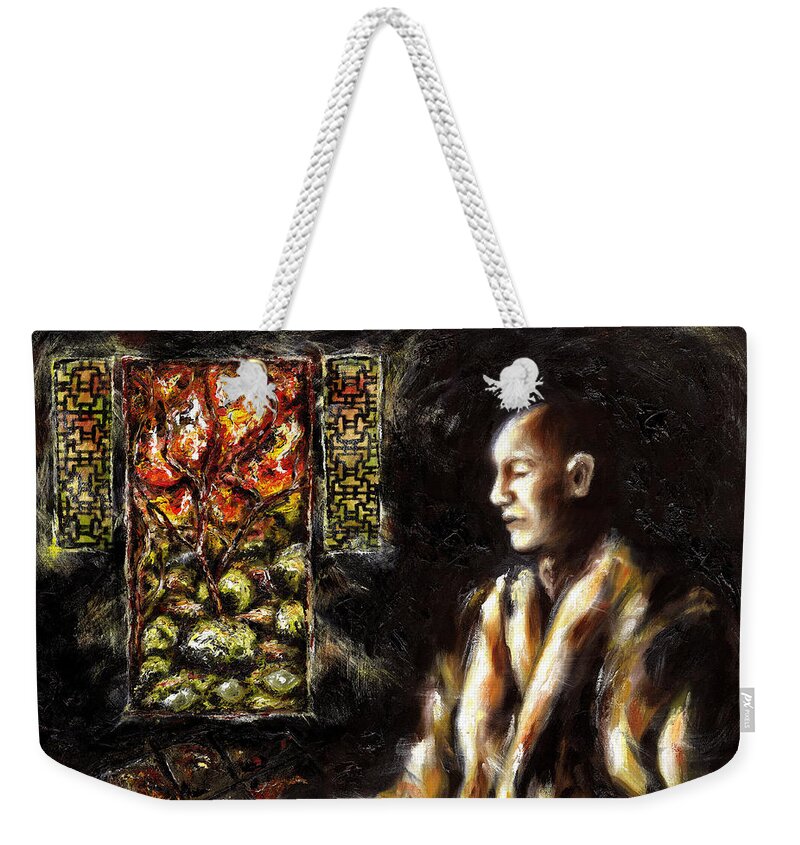 Zen Weekender Tote Bag featuring the painting Silence by Hiroko Sakai