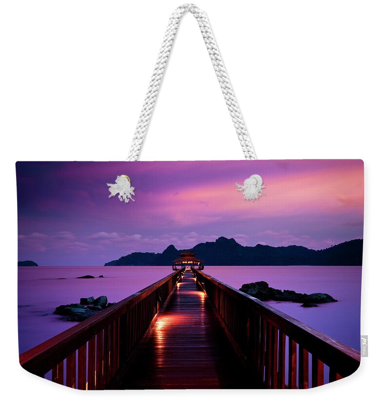 Water's Edge Weekender Tote Bag featuring the photograph Silent Sunset In Pulau Langkawi by 35007