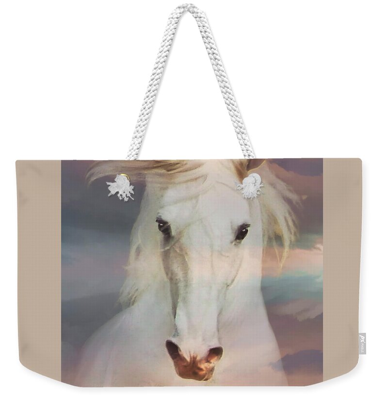  Horses Weekender Tote Bag featuring the photograph Silver Boy by Melinda Hughes-Berland