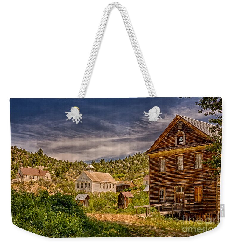 Silver City Weekender Tote Bag featuring the photograph Silver City Idaho Street Scene by Priscilla Burgers