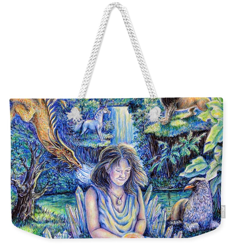 Elements Weekender Tote Bag featuring the drawing Simply Elemental by Gail Butler