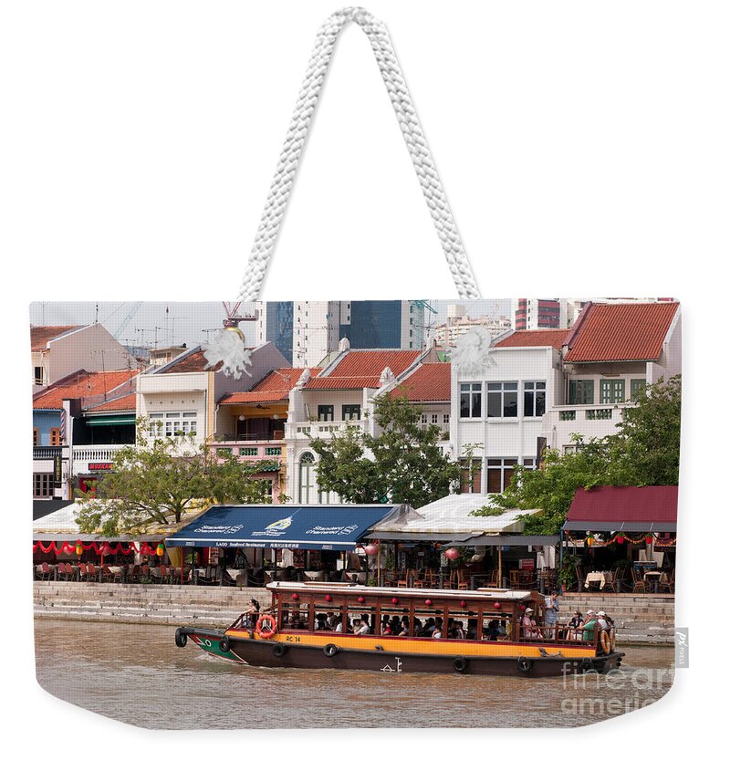 Singapore Weekender Tote Bag featuring the photograph Singapore Boat Quay 04 by Rick Piper Photography