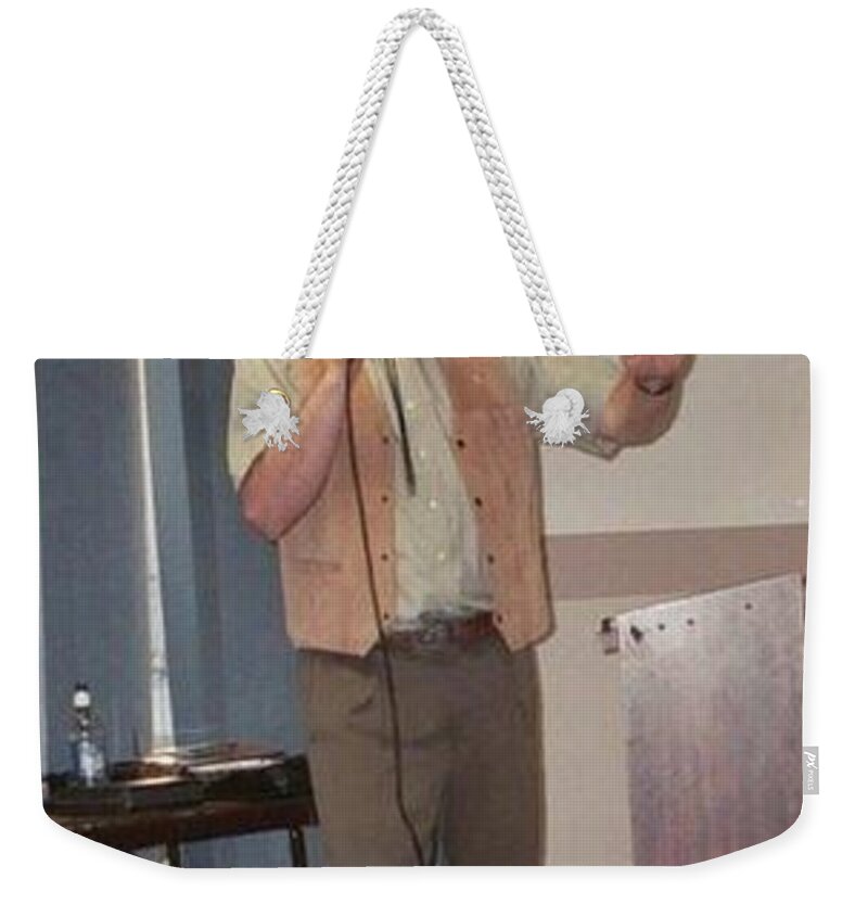 Bruce Weekender Tote Bag featuring the painting Singing by Bruce Nutting