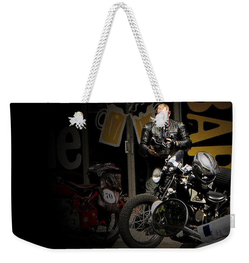 Vintage Weekender Tote Bag featuring the photograph Sinister Character by Jeff Kurtz