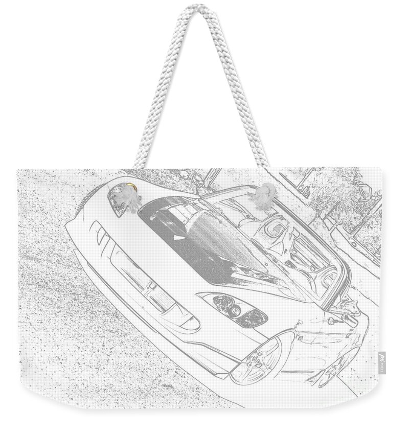 Sketch Weekender Tote Bag featuring the mixed media Sketched S2000 by Eric Liller