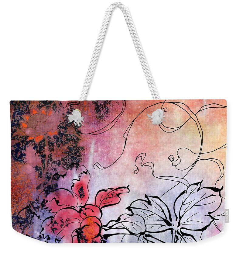 Flowers Weekender Tote Bag featuring the painting Sketchflowers - Calendula by MGL Meiklejohn Graphics Licensing