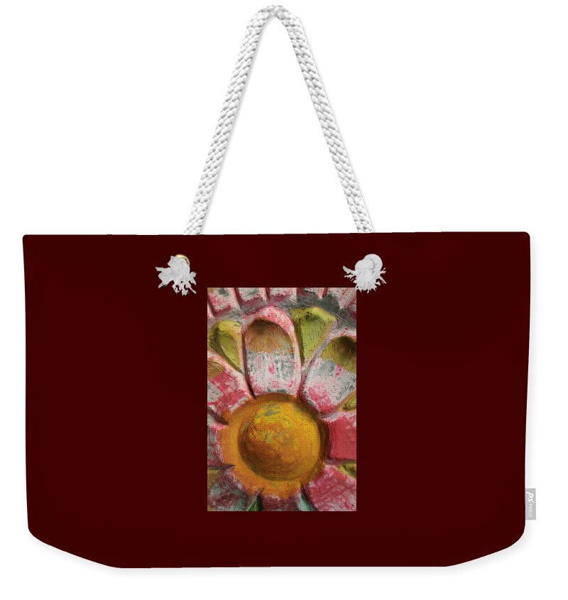 Flower Weekender Tote Bag featuring the photograph SKC 0008 Scraped paint by Sunil Kapadia