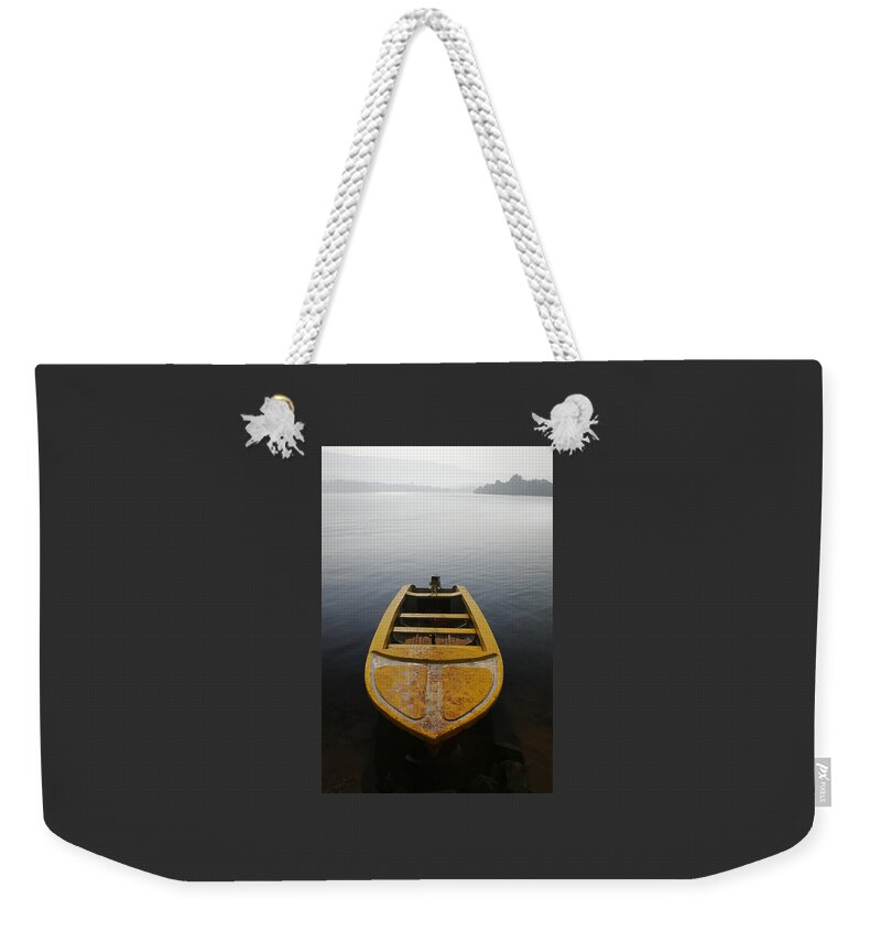 Boat Weekender Tote Bag featuring the photograph SKC 0042 Calmness anchored by Sunil Kapadia